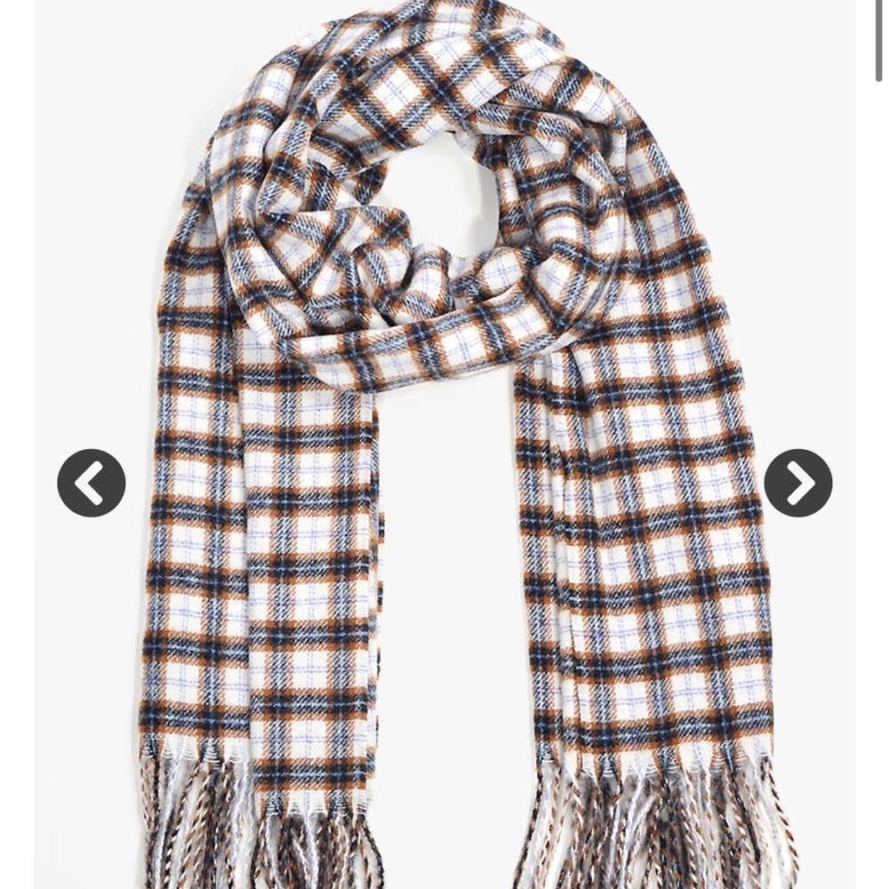 Plaid Fringe Scarf
